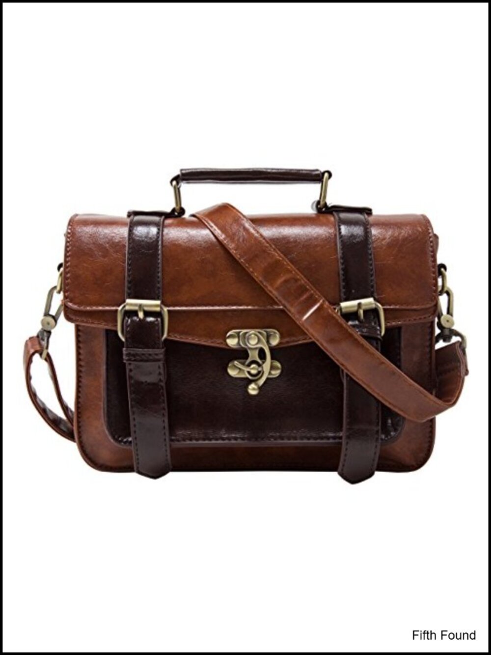 PU Leather Satchel Crossbody Messenger Bag Small Work Purse
